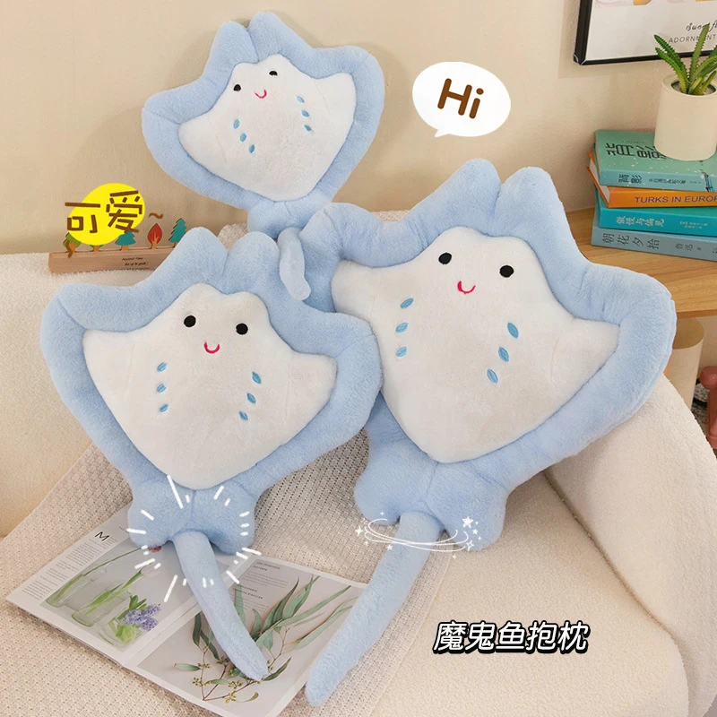 

Kawaii Manta Ray Plush Toy Stuffed Doll Ocean Animal Pillow Cute Birthday Gift for Kids Boys Girls Soft Cuddly Baby Present