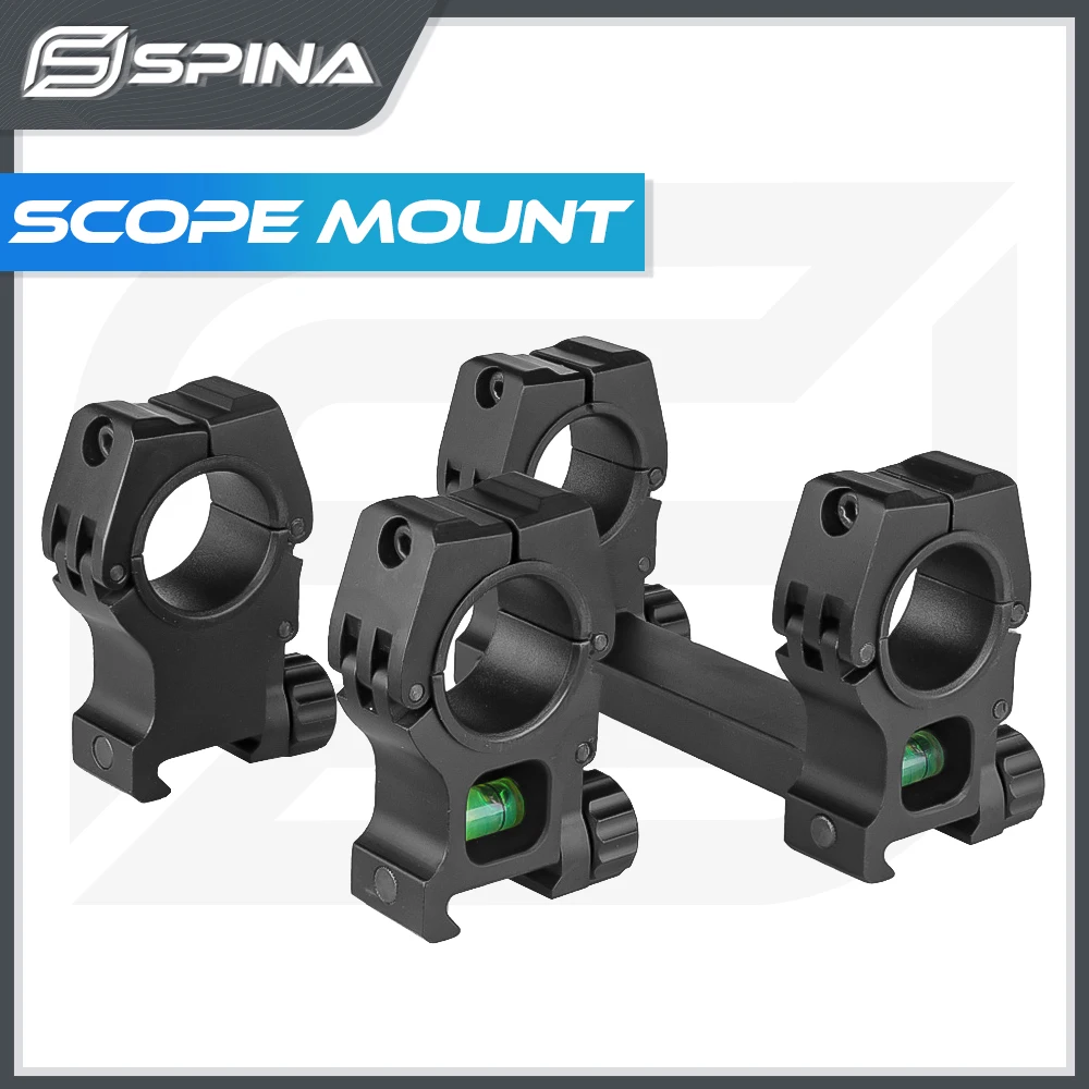 SPINA OPTIMS 25.4/30mm Rifle Scope Mount Picatinny Bracket High Seismic Rings With Level Gauge