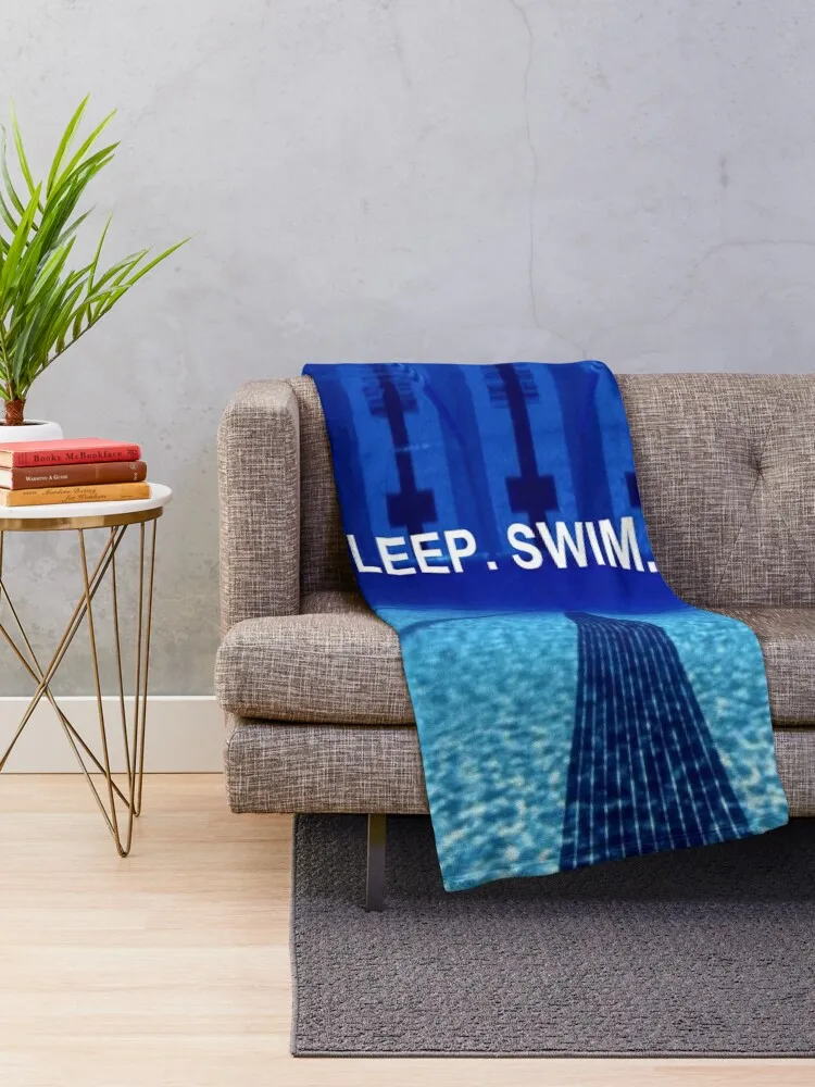 Swimming Inspirational Quote Throw Blanket heavy to sleep Cute Plaid Blankets