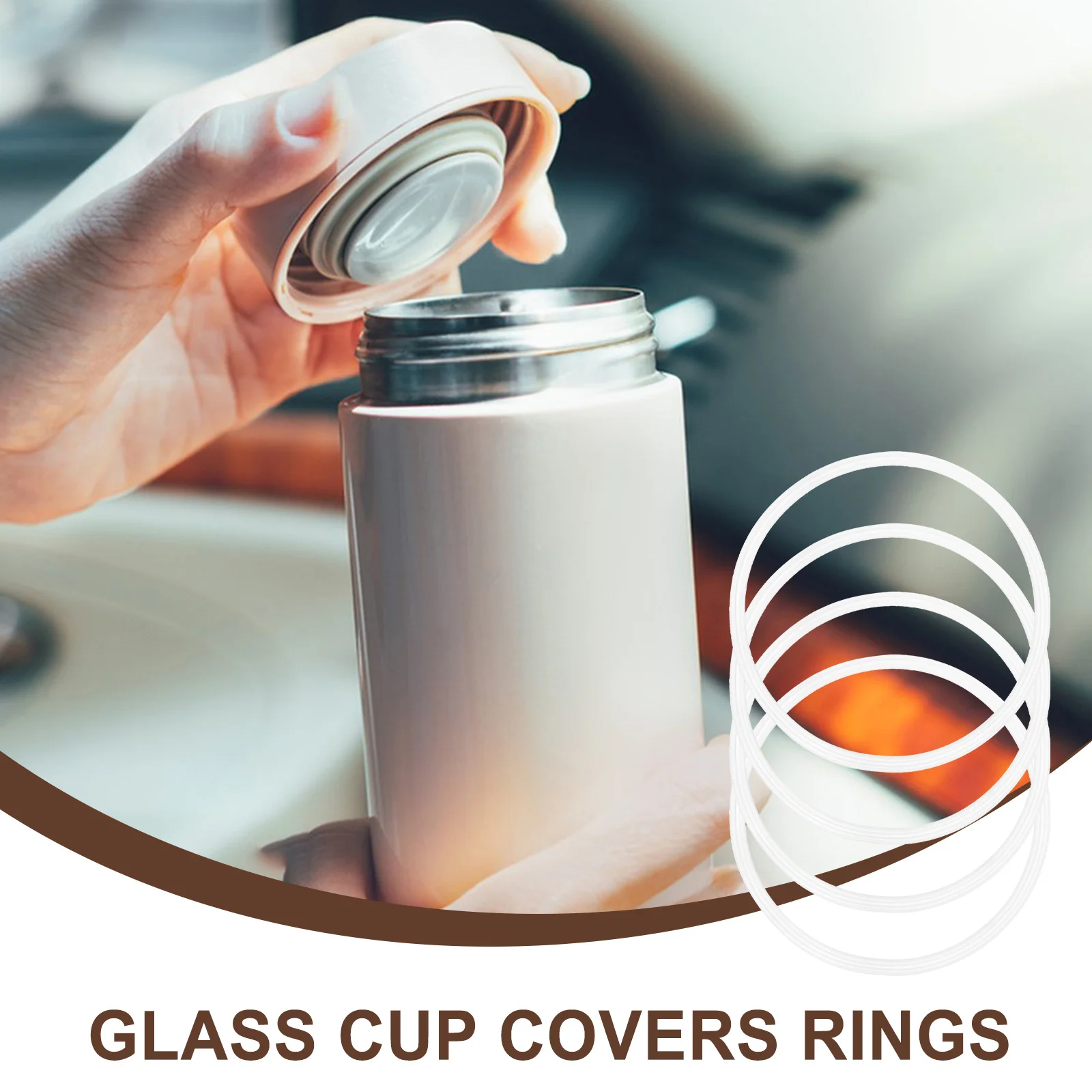

4pcs Silicone Bottle Lid Sealing Rings Leakproof Replacement Gaskets For Water Bottles Durable Travel Use Resealablekitchen Bar