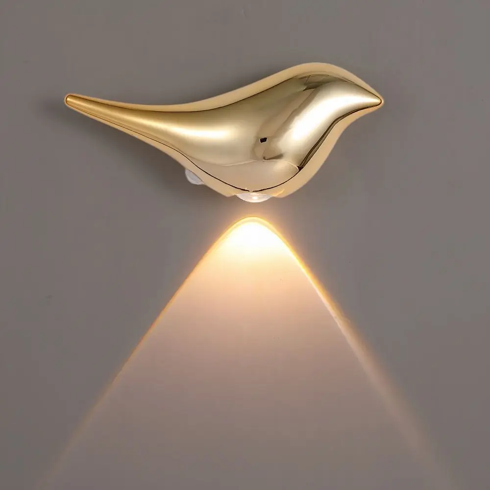 Warm Glow LED Bird Sconce Waterproof Dimmable Magnetic Wall Lamp Energy Saving Cordless Install Bird Shaped Decorative Lamp
