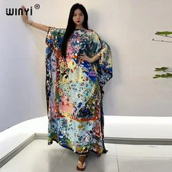 Suknia WINYI afrykańska suknia wieczorowa nadruk boho Dashiki kobiety muzułmański długi kaftan letni kolor sukienki afrykańskie dla kobiety vestido