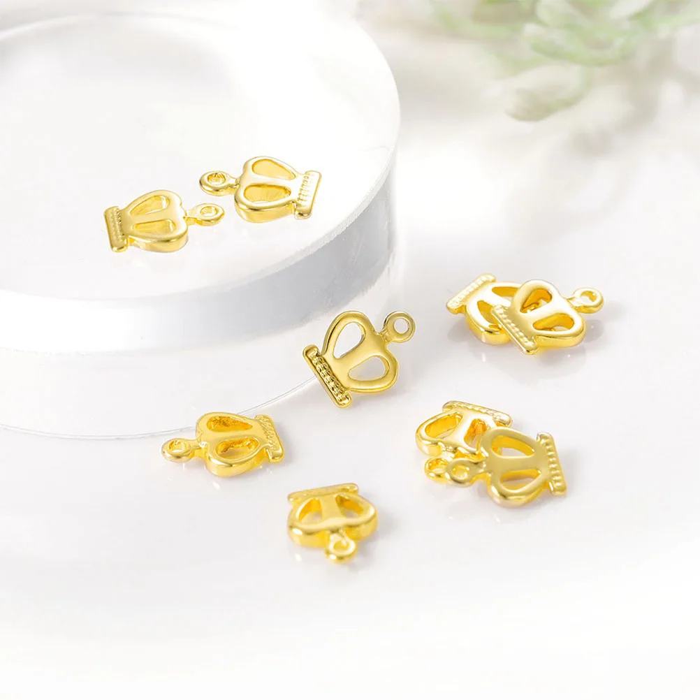 

30 Pcs Jewelry Golden Crown Accessories Handmade Bracelet Accessory DIY Pendant