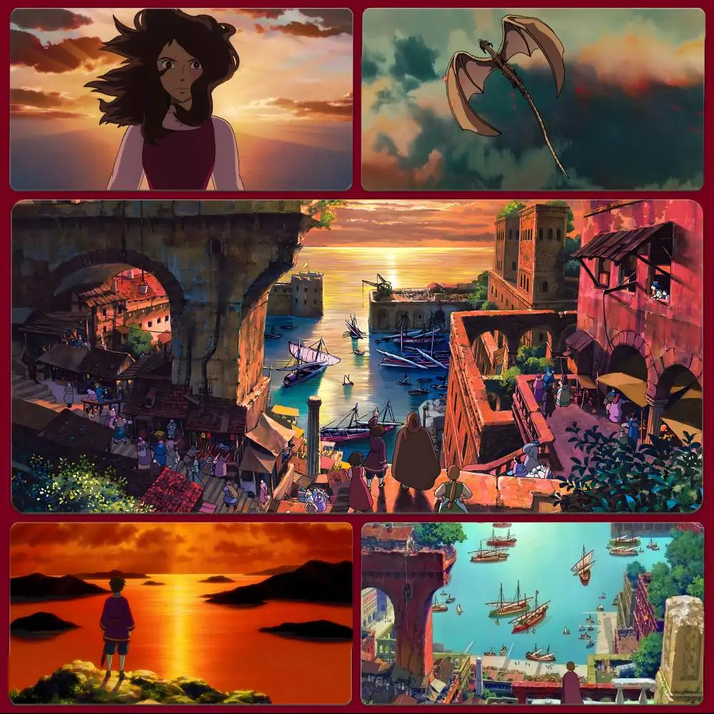 

Коврик для мыши Earthsea, большой игровой коврик для мыши с прошитыми краями, утолщенный настольный коврик для ПК
