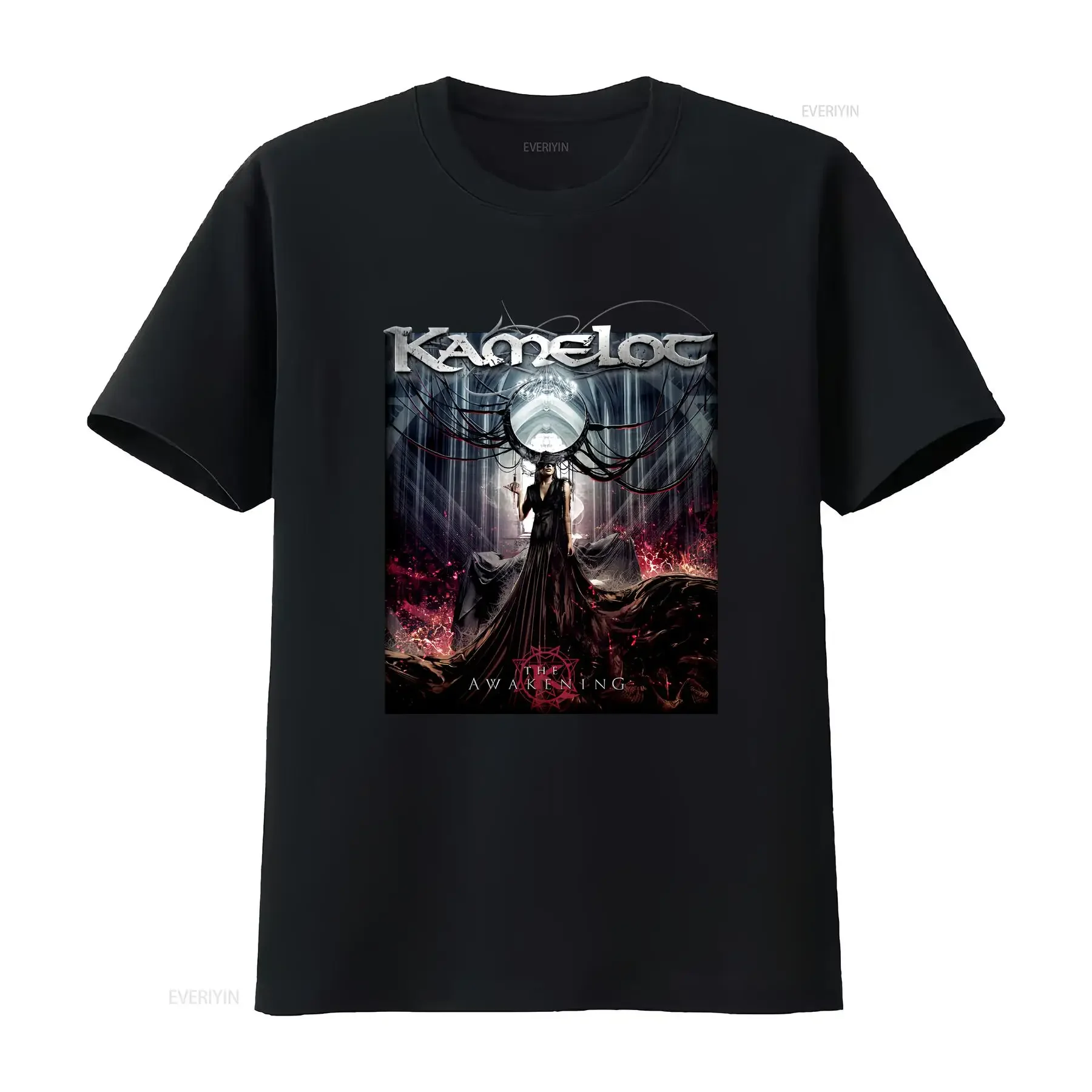 Kamelot Band The Awakening 2023 Tour Logo Double Sided size Small Black T Shirt vintage Washed streetwear Casual Stretched