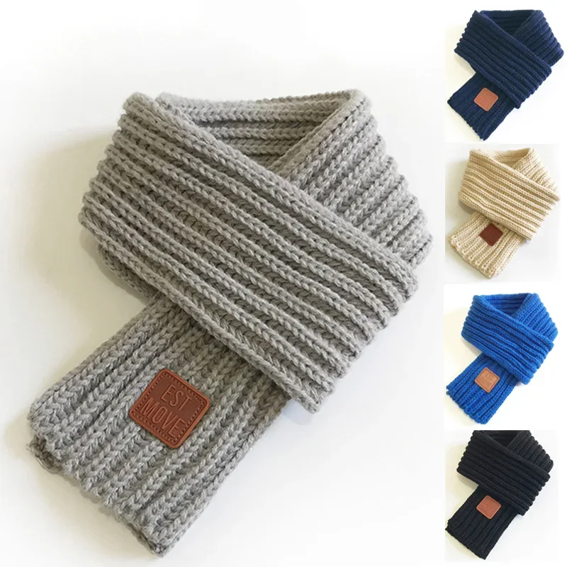 Knit Shawl Kids Scarf Boy Girls Baby Warm Knitted Scarf for Women Winter Warm Scarf Children Woolen Neck Collar Neck Warmer