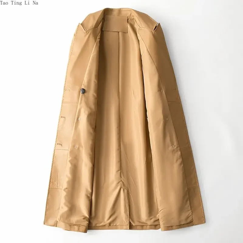 Casual couro de carneiro genuíno Windbreaker para mulheres, H21, 2023, novo