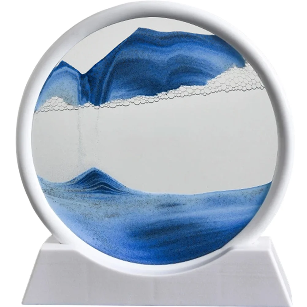Decoração de imagem de arte em areia em movimento, ornamento de pintura em areia 3d para decoração de mesa de escritório em casa, presente, brinquedo, decorações de escritório