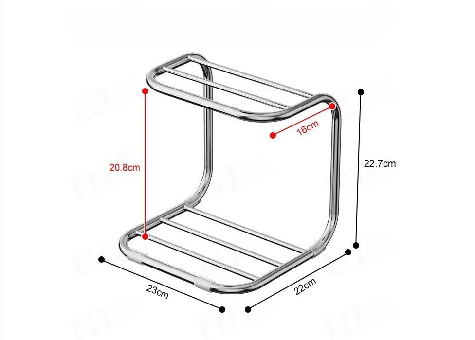 Corner Mounted Stainless Steel Pot Rack for Kitchen Countertop Built with 304 Grade Material and Silicone Slip Feet