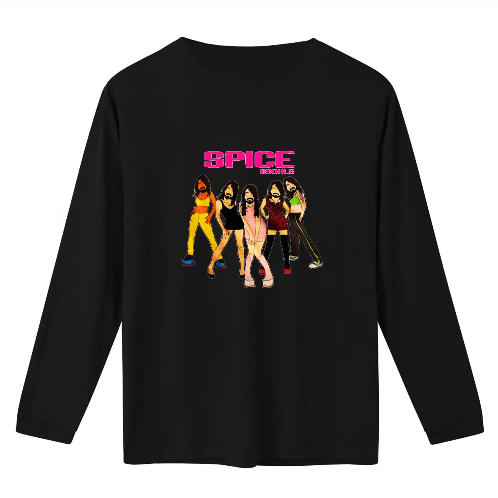 Spice Grohls T-Shirt Summer Casual Cotton Tee Oversized Streetwear Tops Vintage Graphic Print Loose Fit Short Sleeve