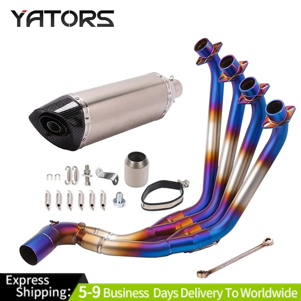 

For Honda CBR650R CBR650F CB650F/R 14-23 Whole Exhaust Pipe Slip On Escape Blue Exhaust Systems