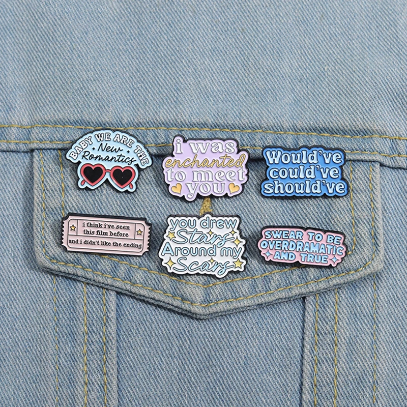 

Music Lyrics Enamel Pins Custom SWEAR TO BE OVERDRAMATIC AND TRUE Brooches Lapel Badges Funny Jewelry Gift for Kids Friends