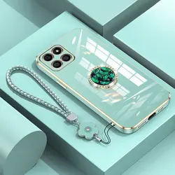Honorx8 5G Case with Lanyard,Luxury Diamond Holder Case For Huawei Honor X8 5G Cover Cases Honor X 8 X8a X6 X6a X6s Stand Ring