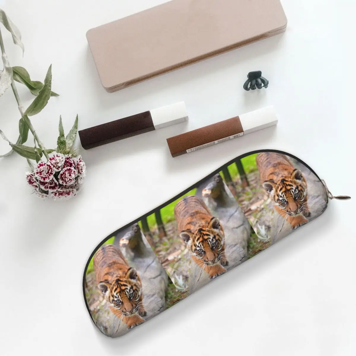 

Детские пеналы Sumatran Tiger Cub, держатель для ручек, канцелярские принадлежности, большая вместительная коробка для ручек, сумка-карандаш для мальчиков и девочек, подарки