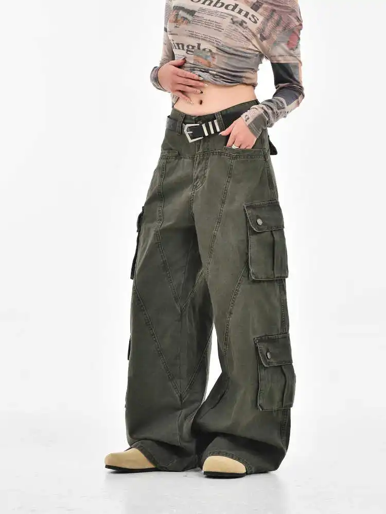 

Y2K Spring and Autumn Trendy Straight leg Washed Jeans for Men and Women American Couple Personalized Loose Retro Casual Pants