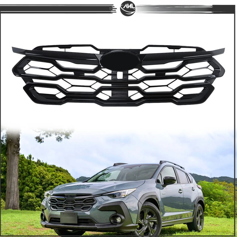 91121FN210GBK Front Bumper Grille For Subaru Crosstrek 2024 Gloss Black Plastic