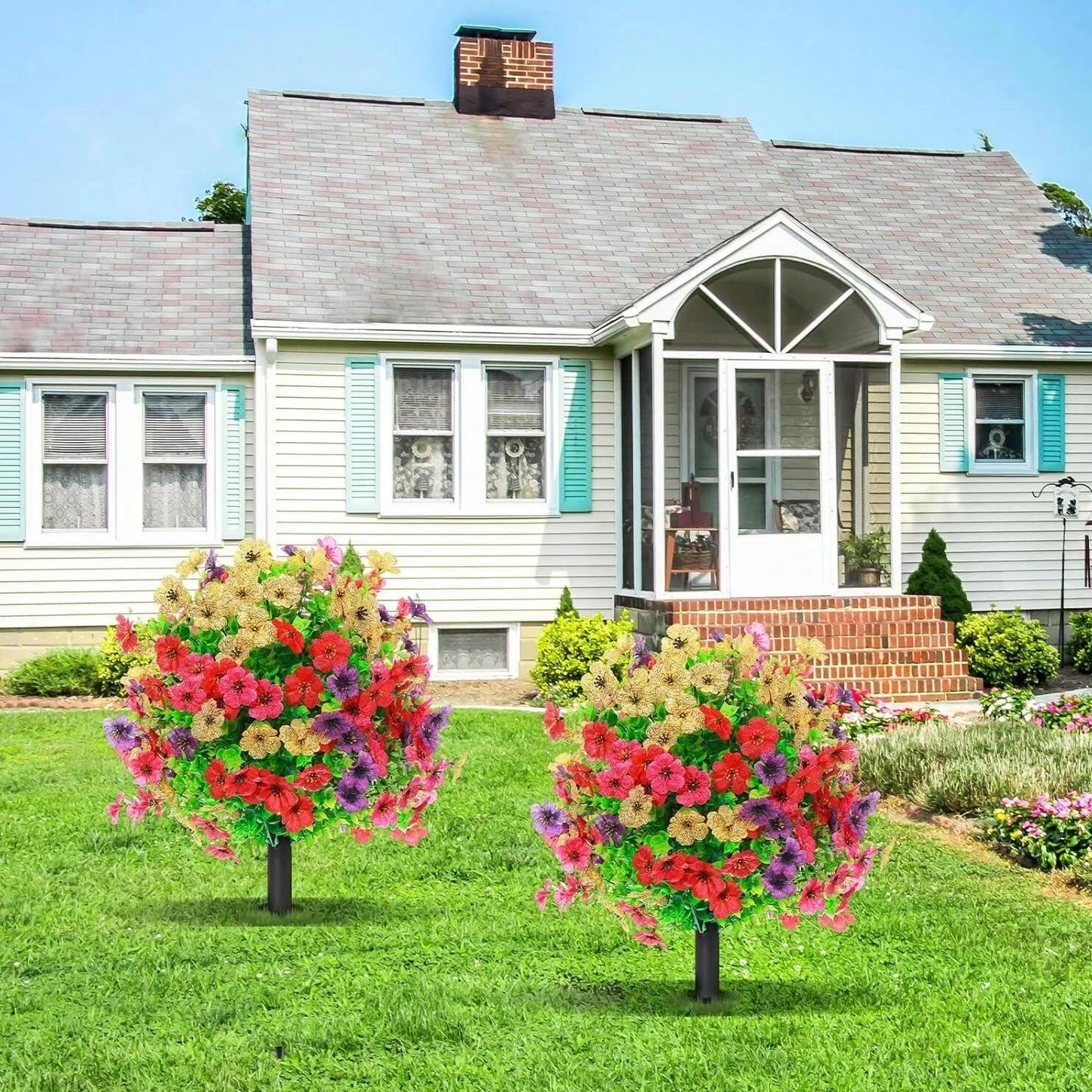 

Artificial Flowers Colorful ball ground insertion Silk Plants Wedding Arch Wreath Home Room Decora Festival Outdoor Accessories