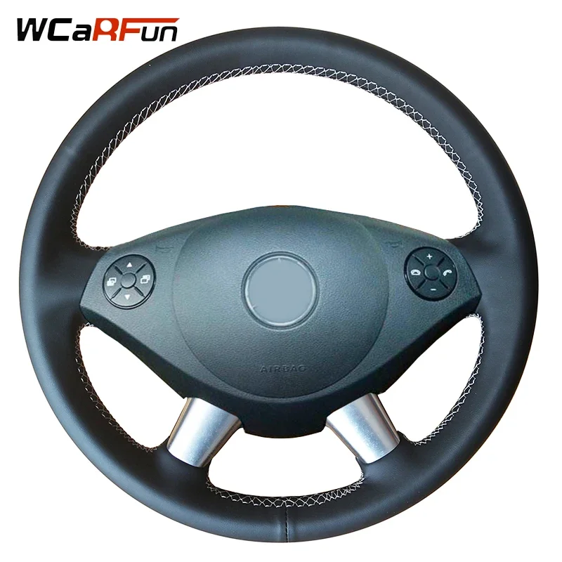 WCaRFun Black Artificial Leather Steering Wheel Cover for Mercedes Benz Viano E30 639