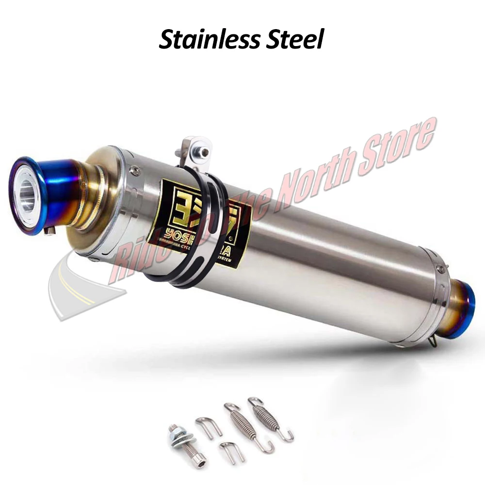 51MM Inlet Universal Longer Yoshi Motorcycle Exhaust Muffler Escape for Z900 R3 CBR650 S1000RR ETC Slip on Tail Pipe Modified view 4