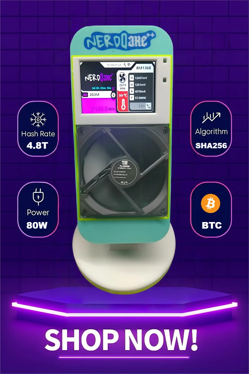 

2025 Cryptos Miner Bitcoins miner NerdQaxe++ ASIC Miner 4.8TH/s 75W BTC Miners Crypto Miners Bitcoin Mining Machine hot new