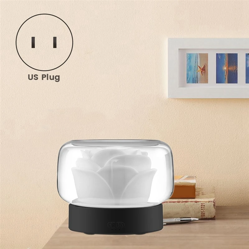 เครื่องกระจายน้ํามันหอมระเหยอโรมาเธอราพีขนาด 400 มล. + แสงบรรยากาศสําหรับปลั๊ก US ในครัวเรือน