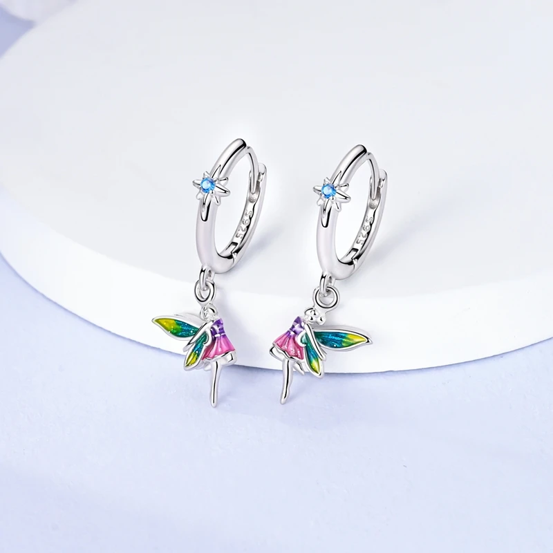New Spring Series Earrings For Womens 925 Silver Butterfly Dragonfly Four Leaf Clover Gem Flower Spirit Ear Studs Fine Jewelry