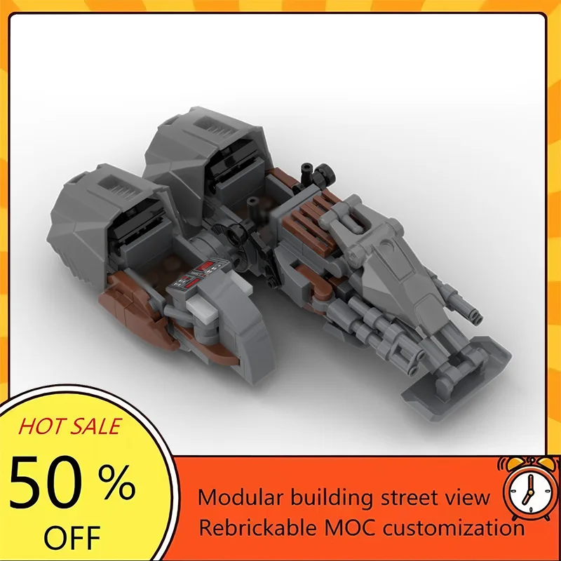 

Набор из 103 деталей: Популярная модель мотоцикла из фильма «Звездные войны», конструктор MOC, модульные технологичные блоки, подарок на праздник, игрушка для сборки, детский набор