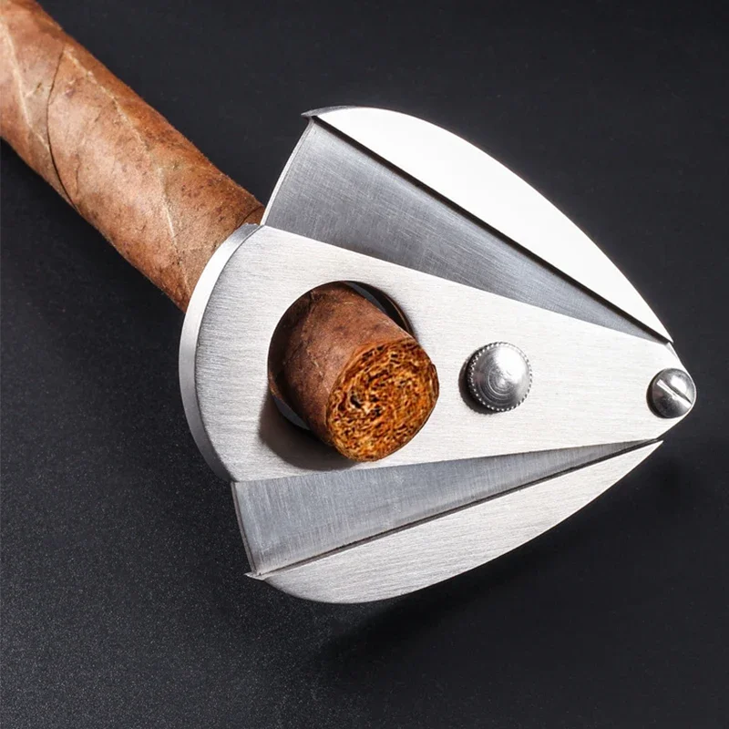 

Stainless Steel Cigar Scissors Water Drop Shape Cigar Cutter Double Blade Cigar Knife Puncher Guillotine Shears