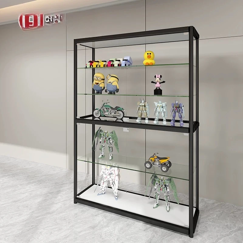 Showcase Storage Cabinet Cosmetics Products Transparent Shelf Glass Display Cabinet