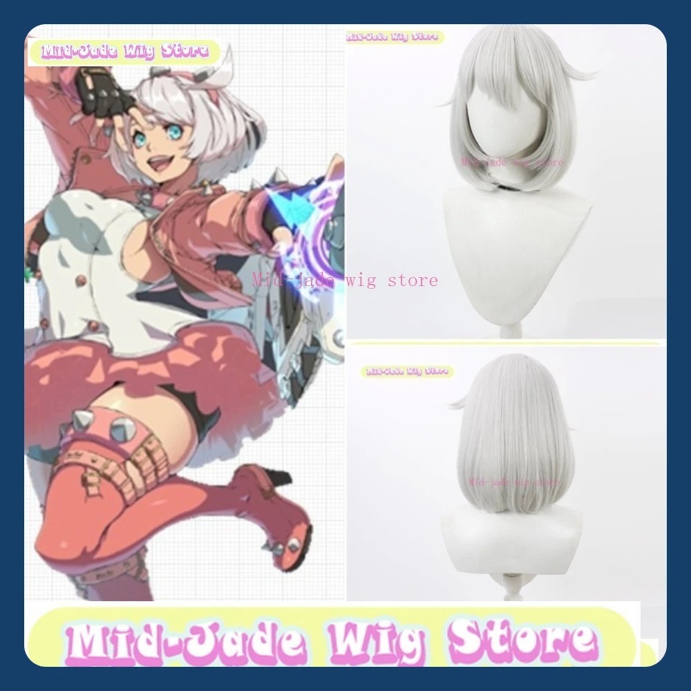 

Mid-jade Wig Store Guilty Gear Elphelt Cosplay Wig Anime Game Role-playing Halloween Party Performance Synthetic Hair