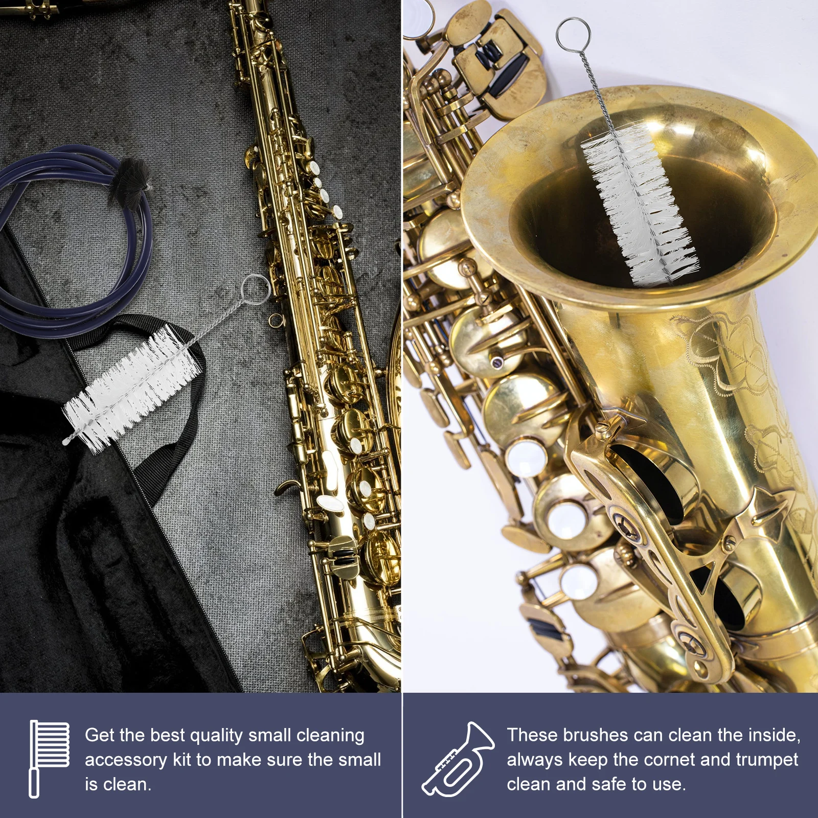 

Cleaning Brush Set Tools Trumpet Maintenance Accessories Kit with Everything Plastic Mouthpiece