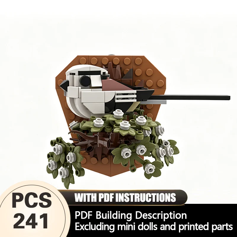 

Creators Animal Series Model MOC Building Bricks Long Tailed Tit Modular Technology Gifts Holiday Assemble Children Toys Suit