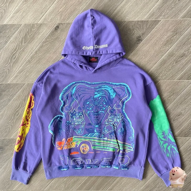 

2024 Top Level Version Cardigan Lost intricacy Cactus Jack Hoodie Men Women Top Quality Vintage Purple JOKER Oversize Hooded