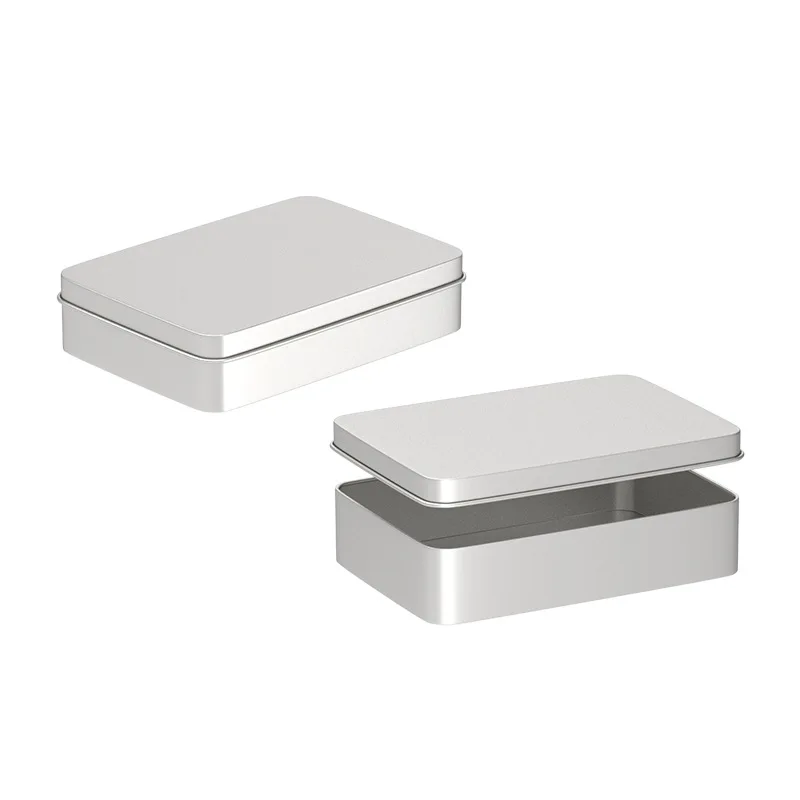 3PC Small Rectangular Candy Storage Tin Box Empty Metal Coin Jewelry Organizer Container Earrings Headphones Packaging Gift Box