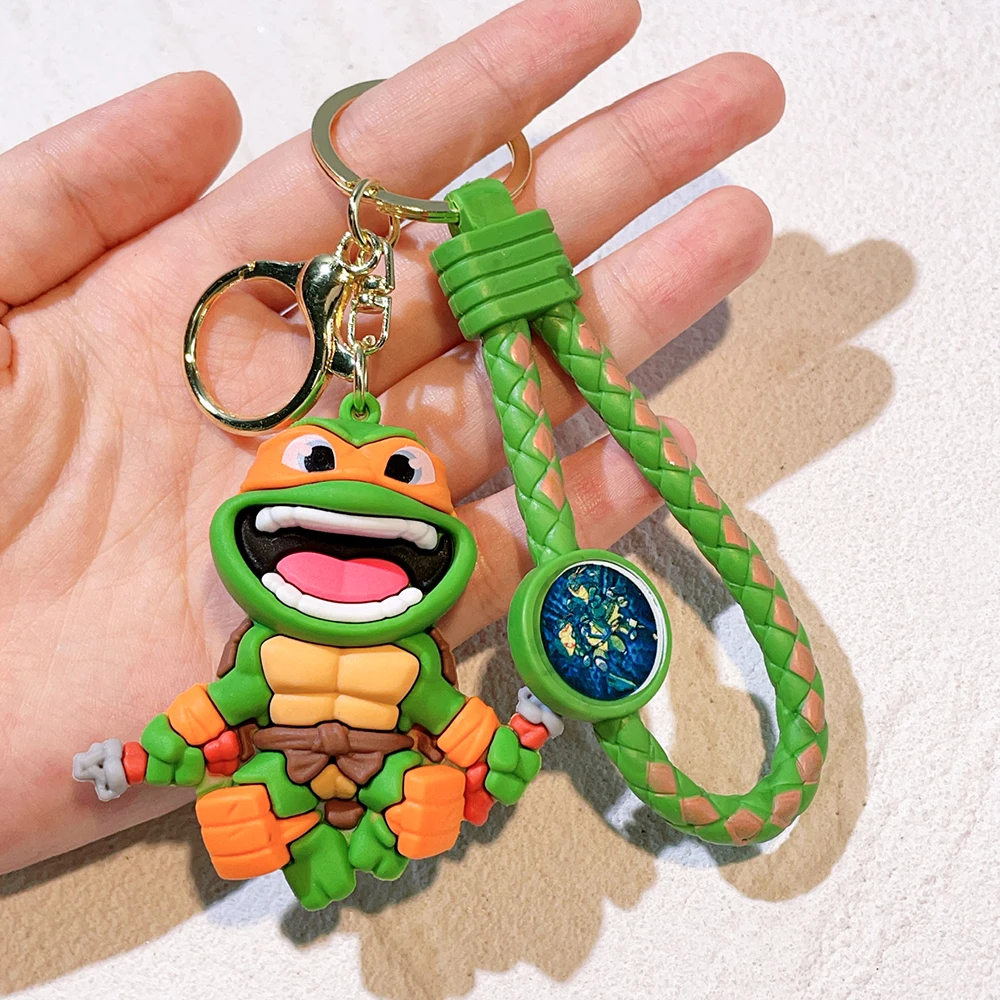 Kreskówka Anime Teenage Mutant Ninja Turtles Figurki akcji Breloki do kluczy Breloczek do kluczy Silikonowa torebka Breloki do samochodu Zabawki