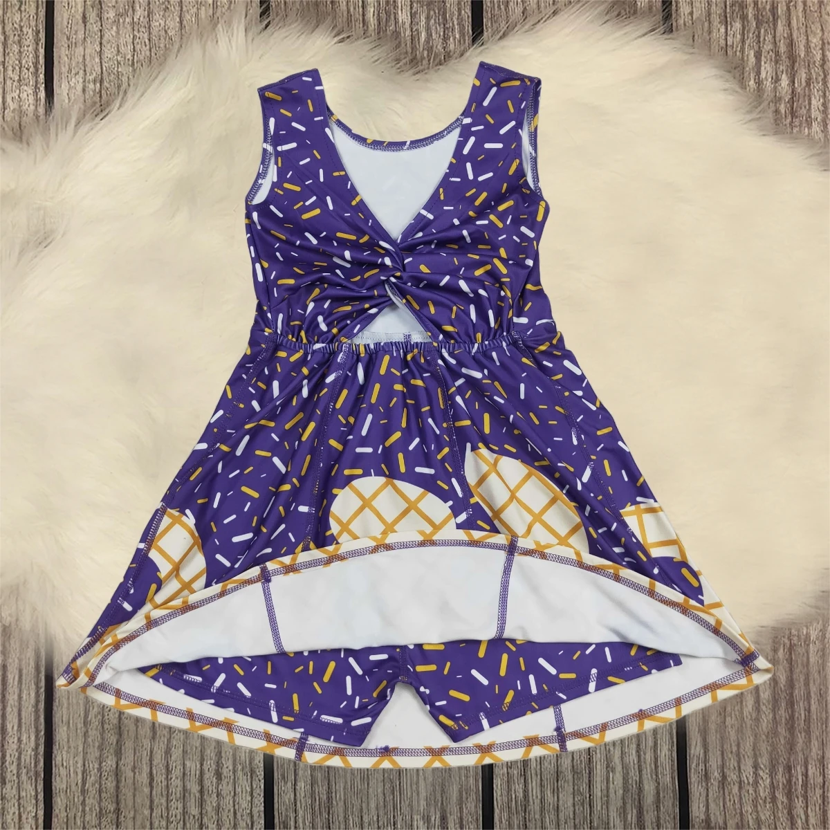 

Infant Baby Kid Wear Skirt Shorts Toddler Skort Plaid Yoga Dress Purple Clothes Girl Sleeveless Active Summer Clothing Wholesale