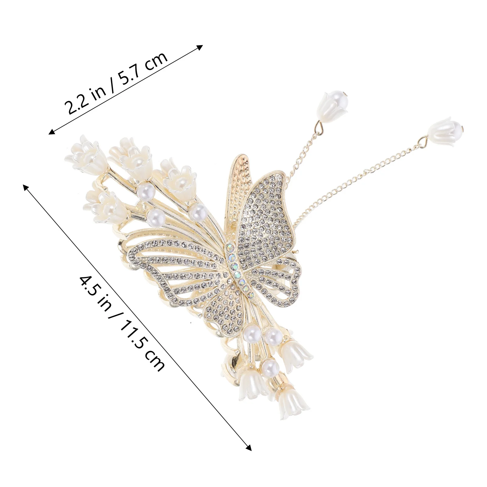 

Rhinestone Hair Clip Metal Small Claw Clips For Thick Hair Pearl Decorative Barrettes Women Teens Accessories