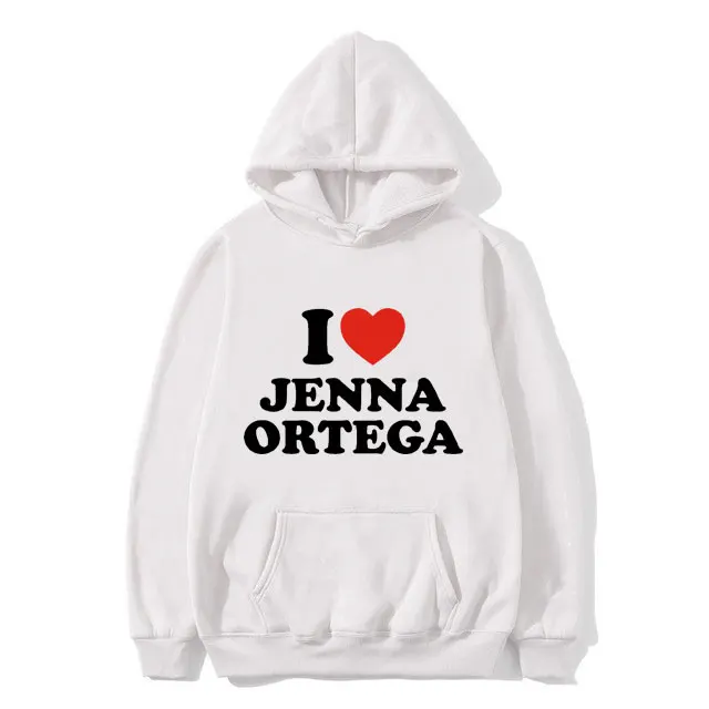 I Love Jenna Ortega Graphic Print Hoodie Men\'s Hip Hop Hooded Sweatshirt Men Women Fashion Casual Oversized Eu Size Hoodies Male