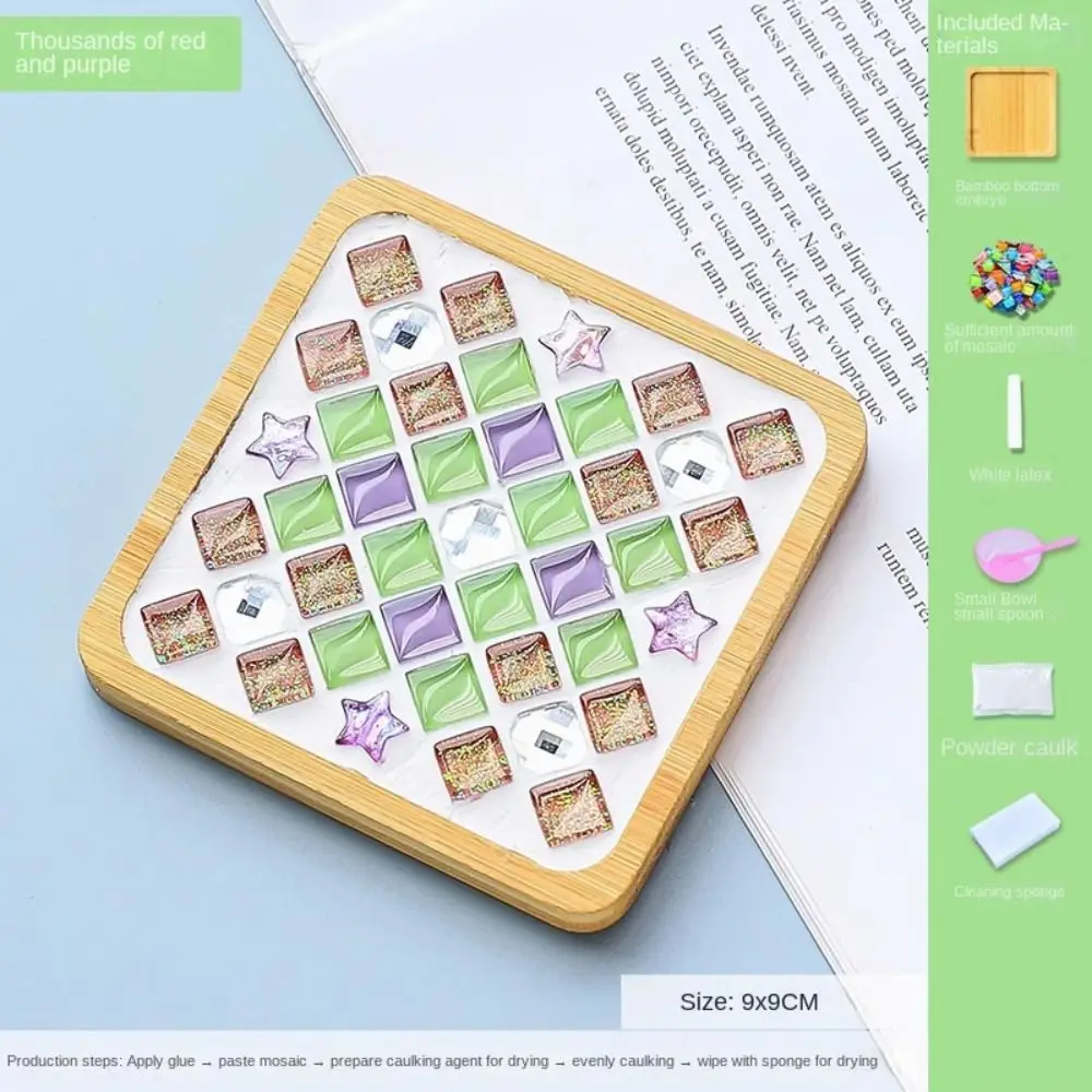 Tapete para tazas con mosaico de actividades entre padres e hijos, paquete de Material DIY hecho a sí mismo, tapete para tazas con mosaico, Material de posavasos para desarrollo intelectual