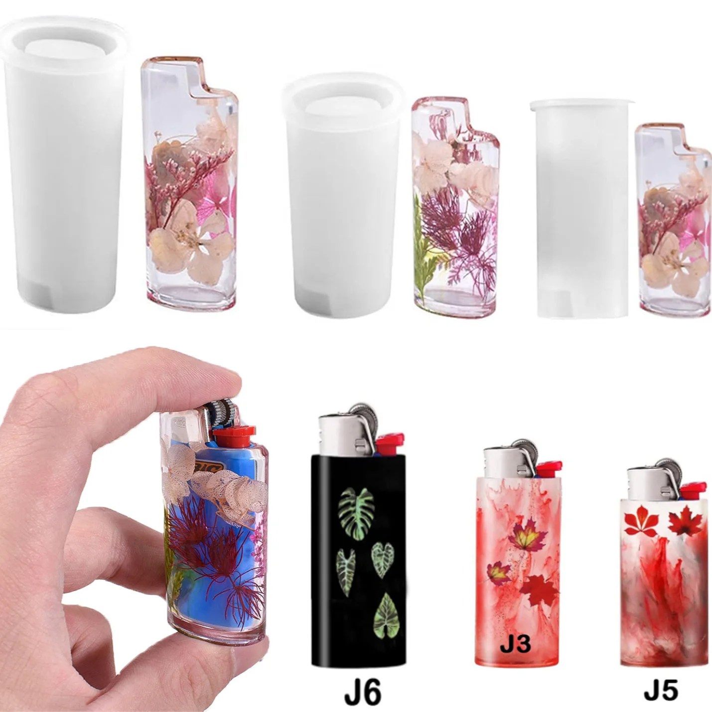 DIY Lighter Case Cover Silicone Resin Mold Lighter Protective Cover Shell Holder Epoxy Resin Mold For J3/J5//J6 Accessories