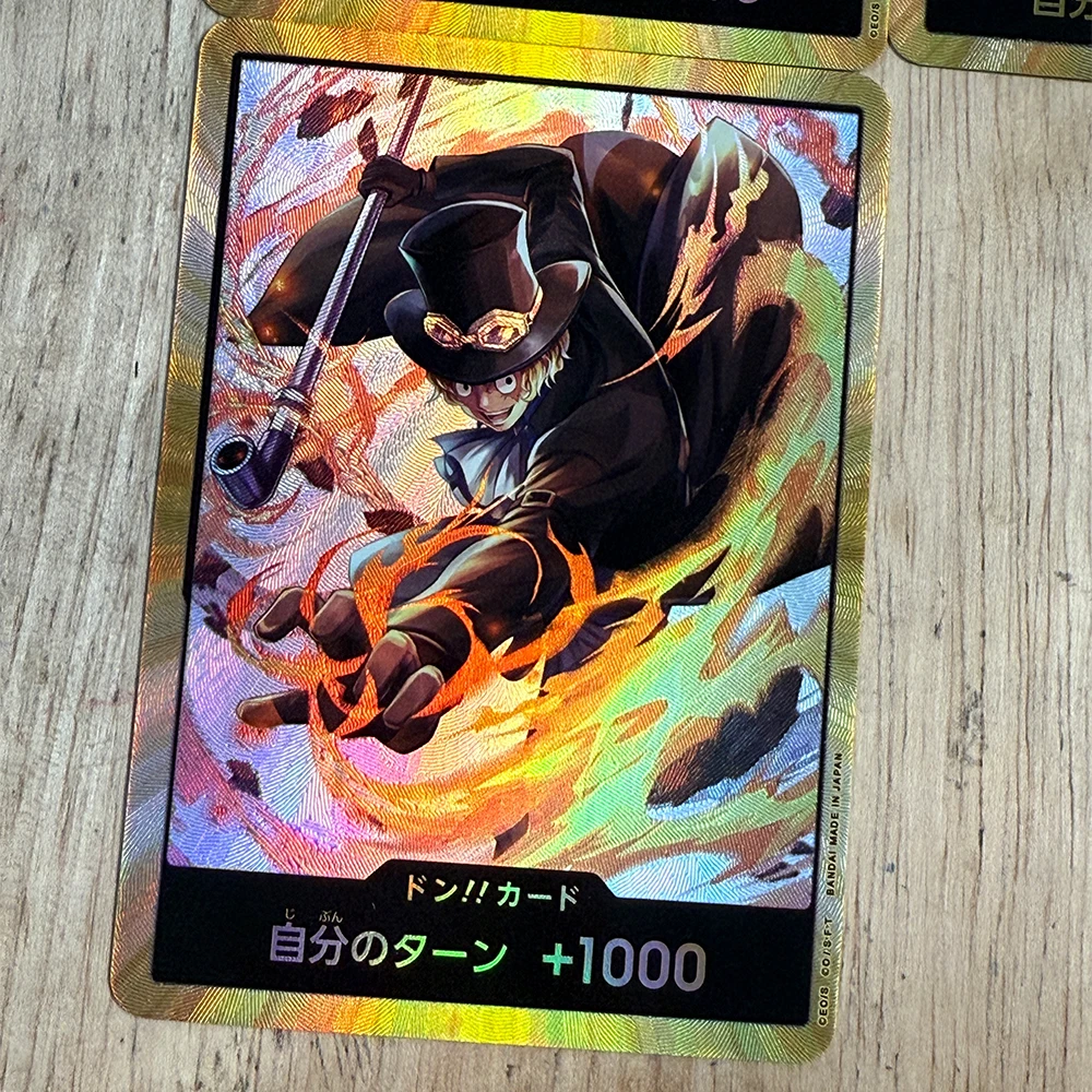 3 قطعة/المجموعة أنيمي OPCG جمع بطاقة الذهب دون! بطاقة لوفي ايس سابو اليابانية احباط الانكسار اللون بطاقة فلاش هدايا الطفل