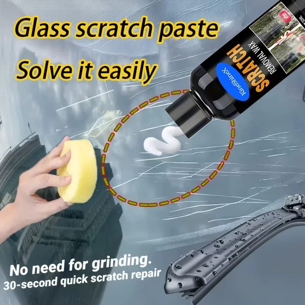 

QC12 Средство для удаления царапин на лобовом стекле автомобиля | Полировщик окон без химикатов | Легко наносится | Набор для полировки лобового стекла и стекла