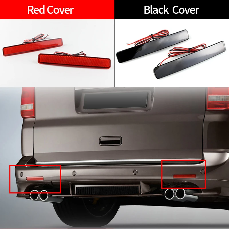 2pcs LED Rear Bumper Reflector Light For VW T5 Transporter For Multivan 2003-2011 Tail Stop Signal Brake Fog Lamp