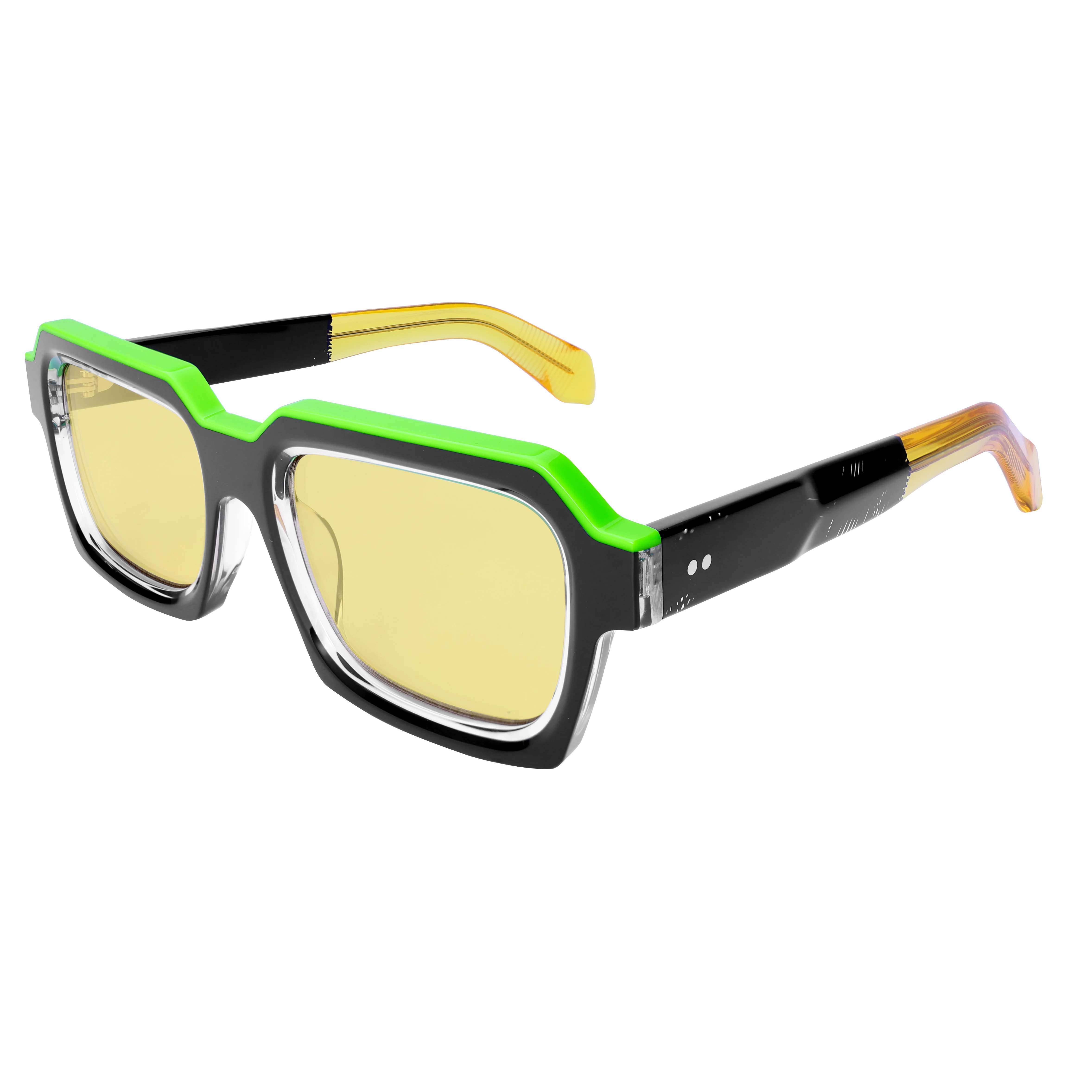 高級感のあるデザインの特大サングラス女性偏光メガネトレンディな厚いアセテートワイドダブルブリッジ UV400 レトロ