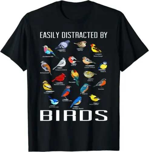 Easily Distracted By Birds / Birdwatching Lover Birdwatcher T-Shirt