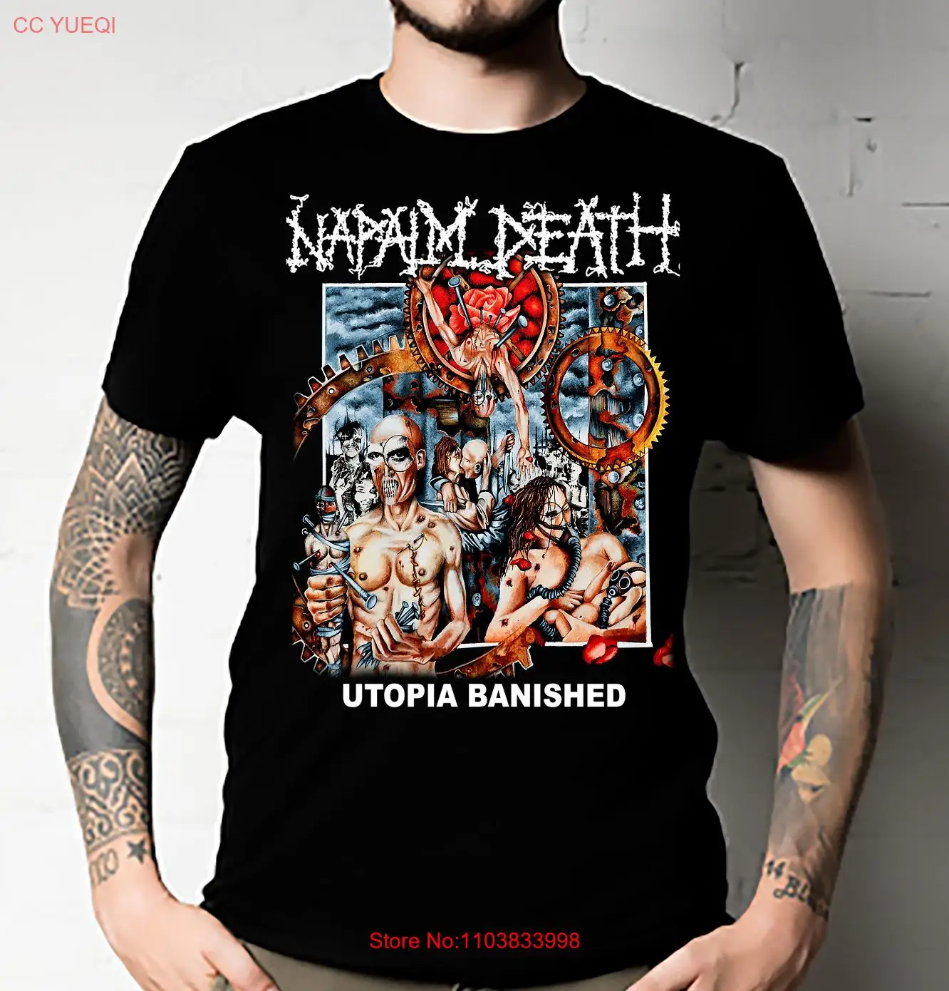 NAPALM DEATH UTOPIA BANISHED NEW BLACK T-SHIRT Cotton Unisex Tee ALL SIZE