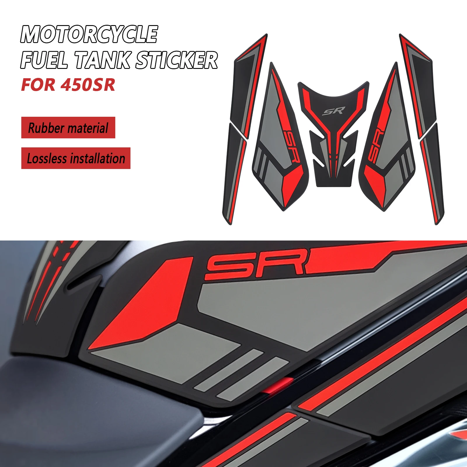 

For 450SR 2025 450SRS 2025 Motorcycle Accessories Frosted Tank Stickers 450SR S 2022-2025 Thickened Fuel Tank Protector