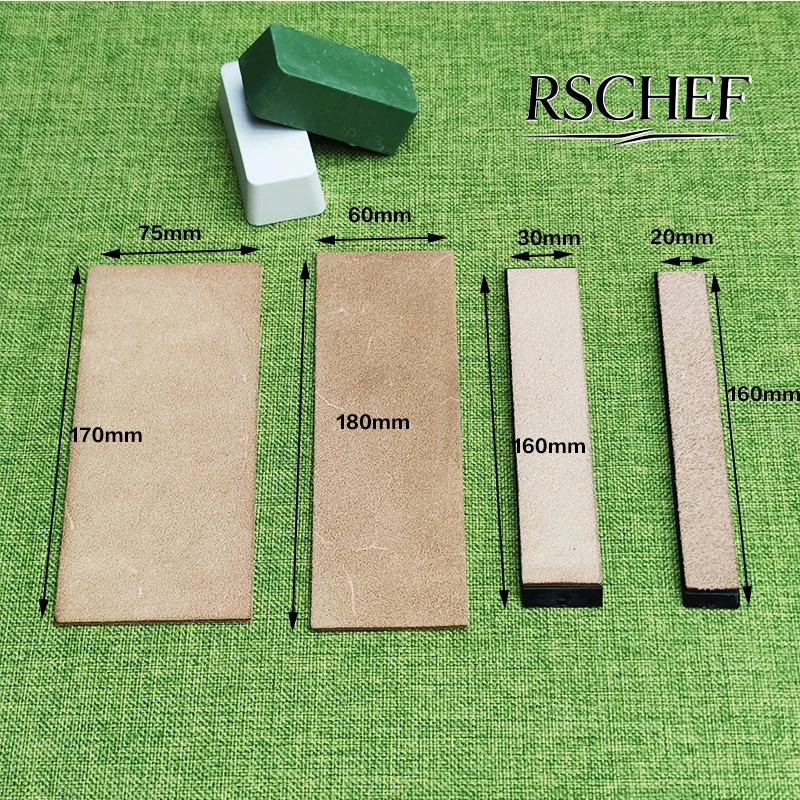Cuir de vache naturel aiguiser composé affûtage cire meulage pâte de polissage affûtage avec Base cuir Machine aiguiseur de couteau