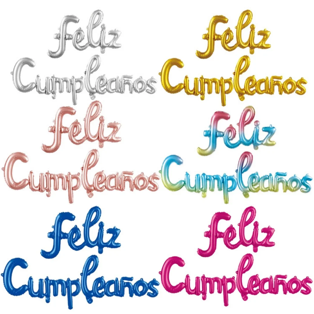 Juego de alfabeto de feliz cumpleaños en español, feliz cumpleaños, Feliz Cumpleanos, Baby Shower español, fiesta de cumpleaños, globos de película de aluminio, 1 Juego