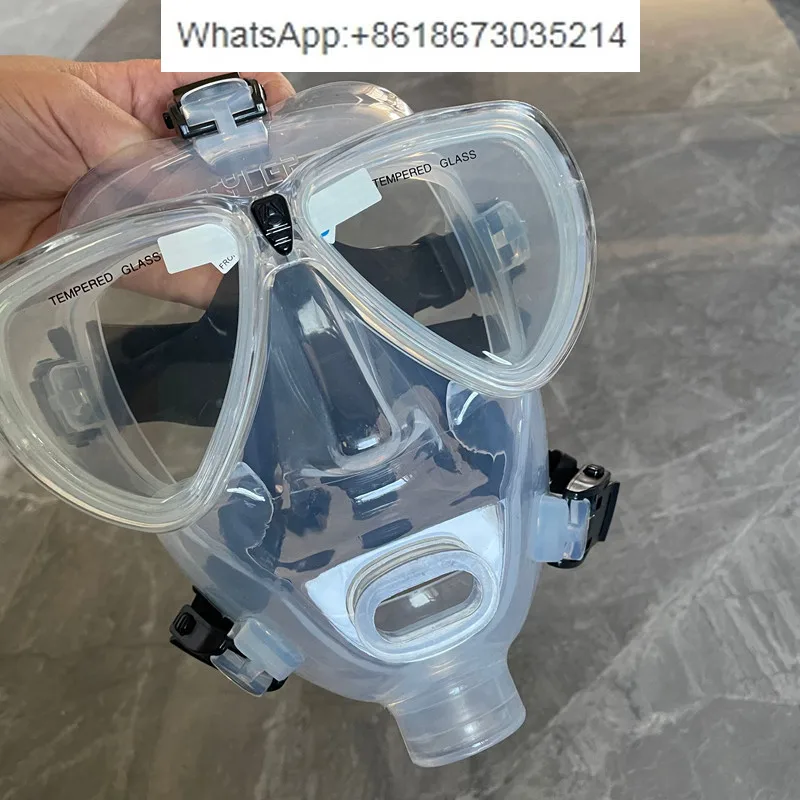 Diving Full Mask Diving, Delicious Nose Breath Tempered Glass + Glue Anti-Fog Mask, Diving Goggles